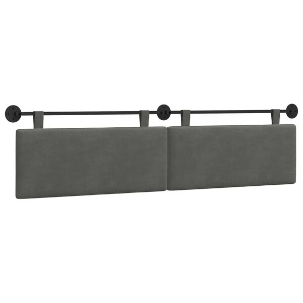 vidaXL Cabecera Colgante Liso Gris oscuro 210 x 55 x 5 cm Tela de Pana