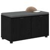 vidaXL Banco de entrada con coj&iacute;n Roble Negro 80 x 38 x 46 cm