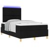 vidaXL Cama Box Spring LED con colch&oacute;n Negro 120 x 200 cm tela