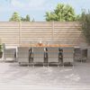 vidaXL Set de comedor de jard&iacute;n 11 pzas y cojines rat&aacute;n sint&eacute;tico gris