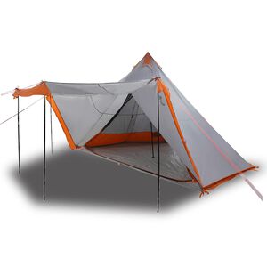 vidaXL Tienda familiar tipi para 8 personas impermeable gris naranja