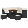 vidaXL Conjunto de sof&aacute;s de jard&iacute;n 8 uds. Negro rat&aacute;n sint&eacute;tico