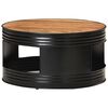 vidaXL Mesa de centro de madera maciza de acacia negro 68x68x36 cm