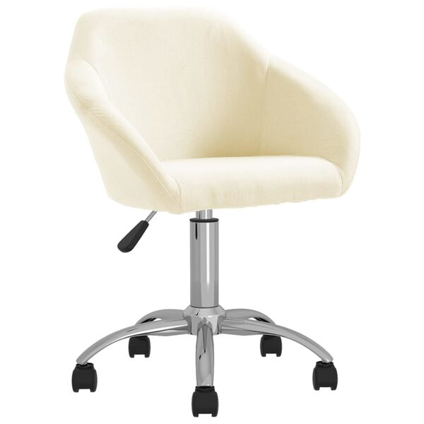 vidaXL Silla de comedor giratoria tela color crema