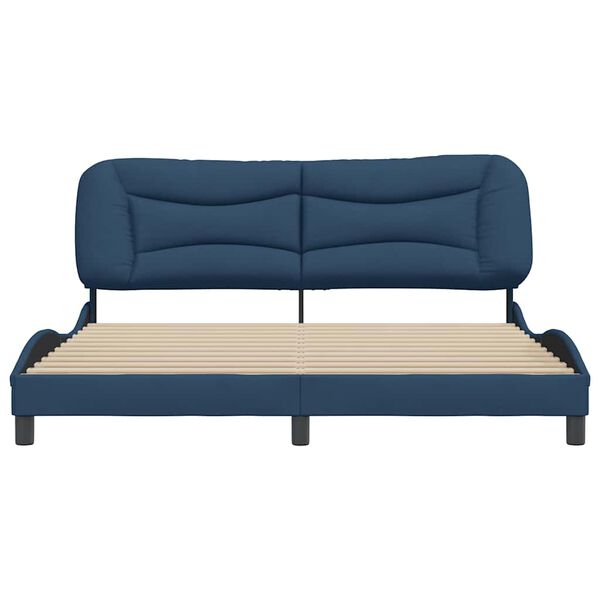 vidaXL Estructura de cama sin colch&oacute;n Hvar tela azul 180x200 cm