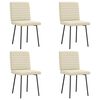 vidaXL Sillas de comedor 4 unidades cuero sint&eacute;tico color crema