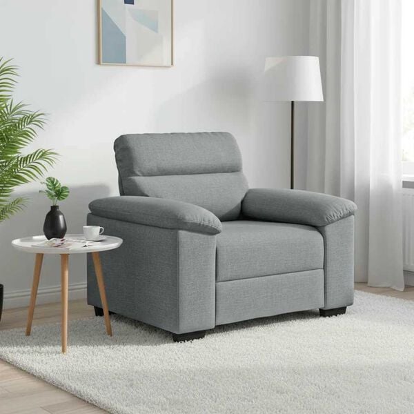 vidaXL Sill&oacute;n Sof&aacute; Tela Gris Claro 100x81x84 cm