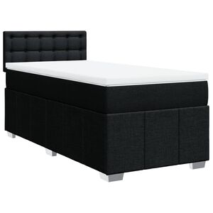 vidaXL Cama box spring con colch&oacute;n tela negro 80x200 cm