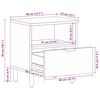 vidaXL Mesita de noche madera maciza de ingenier&iacute;a negra 40x33x46 cm