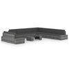 vidaXL Juego muebles de jard&iacute;n 10 pzas y cojines rat&aacute;n sint&eacute;tico gris
