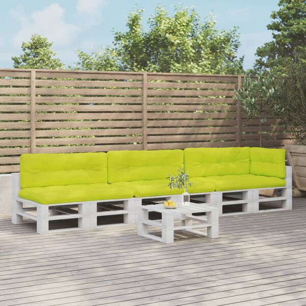 vidaXL Cojines para pal&eacute;s 7 piezas tela verde brillante