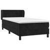 vidaXL Cama box spring con colch&oacute;n terciopelo negro 100x200 cm