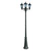 vidaXL Farola de jard&iacute;n 3 brazos aluminio verde oscuro/negro 215 cm