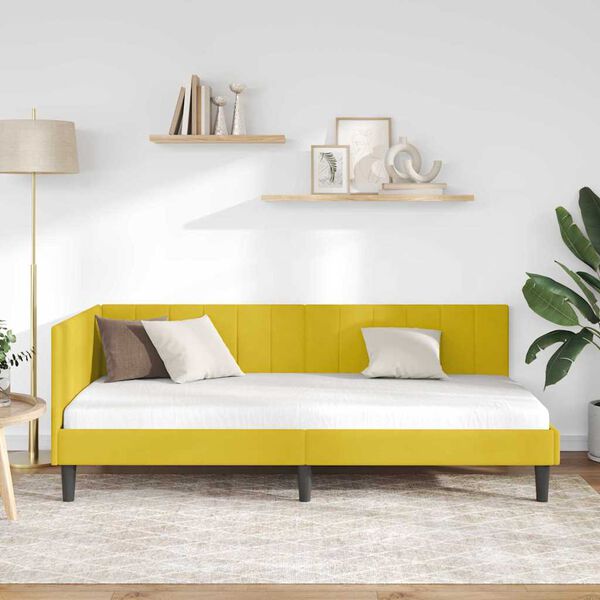 vidaXL Estructura de cama en esquina Amarillo 100 cm x 200 cm