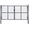vidaXL Puerta de jard&iacute;n de malla acero galvanizado 300 x 150 cm gris