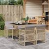 vidaXL Set comedor de jard&iacute;n 5 pzas con cojines rat&aacute;n sint&eacute;tico beige