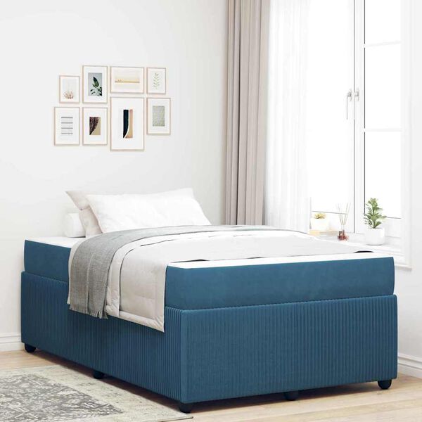 vidaXL Estructura de cama con colch&oacute;n Azul 120 x 200 cm tela