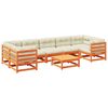 vidaXL Set de sofás jardín 8 pzas con cojines madera pino marrón cera