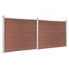 vidaXL Set de panel de valla WPC marrón 353x146 cm