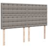 vidaXL Cama box spring con colch&oacute;n tela gris taupe 180x200 cm