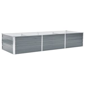 vidaXL Arriate de jard&iacute;n de acero galvanizado gris 240x80x45 cm