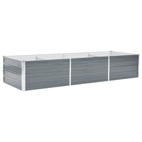 vidaXL Arriate de jard&iacute;n de acero galvanizado gris 240x80x45 cm