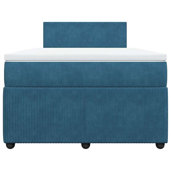vidaXL Cama box spring con colch&oacute;n terciopelo azul 120x190 cm