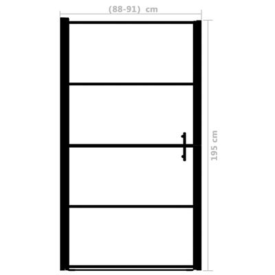 vidaXL Puerta de ducha de vidrio templado esmerilado negro 91x195 cm
