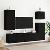 vidaXL Muebles de TV de pared 5 piezas madera de ingeniería negro