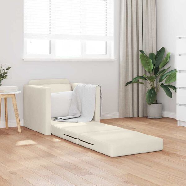 vidaXL Sof&aacute; cama 60cm Crema Terciopelo