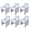 vidaXL Sillas de comedor 6 uds cuero sint&eacute;tico blanco