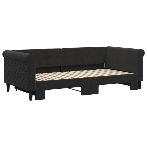vidaXL Sofá cama nido terciopelo negro 90x190 cm
