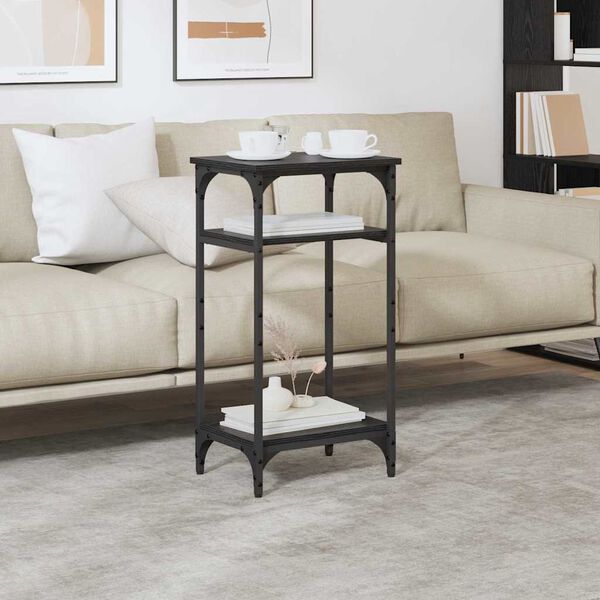 vidaXL Mesa lateral Roble Negro 40 x 30 x 75 cm Madera de ingenier&iacute;a