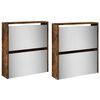 vidaXL Mueble zapatero con espejo 4 niveles roble ahumado 63x17x134 cm