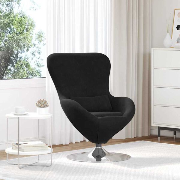 vidaXL Sill&oacute;n huevo Negro Terciopelo