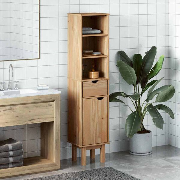 vidaXL Mueble de ba&ntilde;o OTTA madera maciza de pino 35x30x159 cm