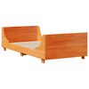 vidaXL Cama con estanter&iacute;a sin colch&oacute;n madera maciza marr&oacute;n 90x190 cm