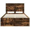 vidaXL Estructura de cama con cabecera Roble ahumado 120 x 200 cm
