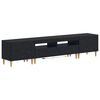vidaXL Cabinet de TV LED de 5 piezas Negro Madera de ingenier&iacute;a