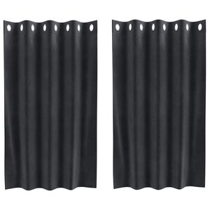 vidaXL Cortinas opacas 2 uds. Gris oscuro 140 x 140 cm Terciopelo