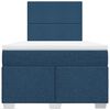vidaXL Cama box spring con colch&oacute;n tela azul 120x190 cm