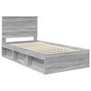 vidaXL Estructura de cama con cabecera Gris Sonoma 100 x 200 cm