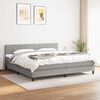 vidaXL Cama box spring con colch&oacute;n tela gris claro 160x200 cm