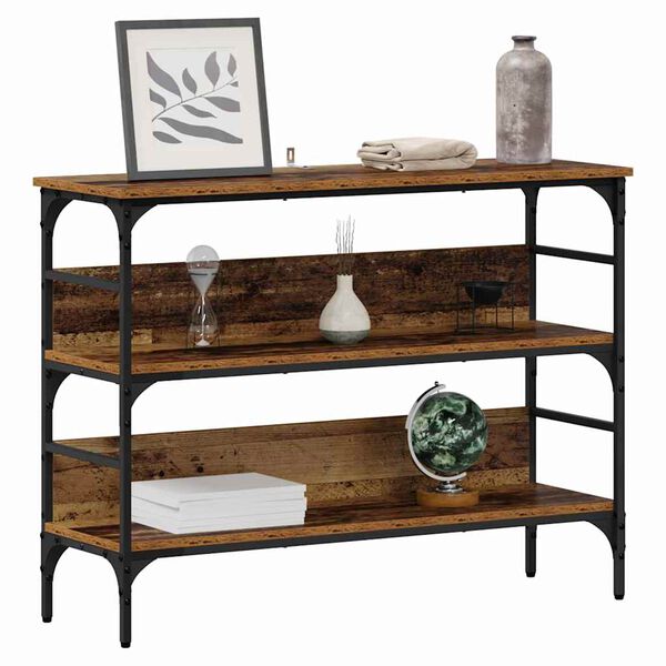 vidaXL Mesa Consola Madera vieja 100 x 32 x 75 cm Madera contrachapada