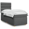vidaXL Cama box spring con colch&oacute;n tela gris oscuro 90x190 cm