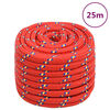vidaXL Cuerda de barco polipropileno rojo 20 mm 25 m