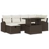 vidaXL Conjunto de sof&aacute; de jard&iacute;n con coj&iacute;n 7 pcs Marr&oacute;n Polirat&aacute;n