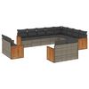 vidaXL Set de sof&aacute;s de jard&iacute;n 12 pzas con cojines rat&aacute;n sint&eacute;tico gris