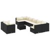 vidaXL Set de sof&aacute;s de jard&iacute;n y cojines 10 pzas rat&aacute;n sint&eacute;tico negro