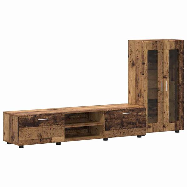 vidaXL Conjunto de mueble de TV Madera vieja Madera de ingenier&iacute;a